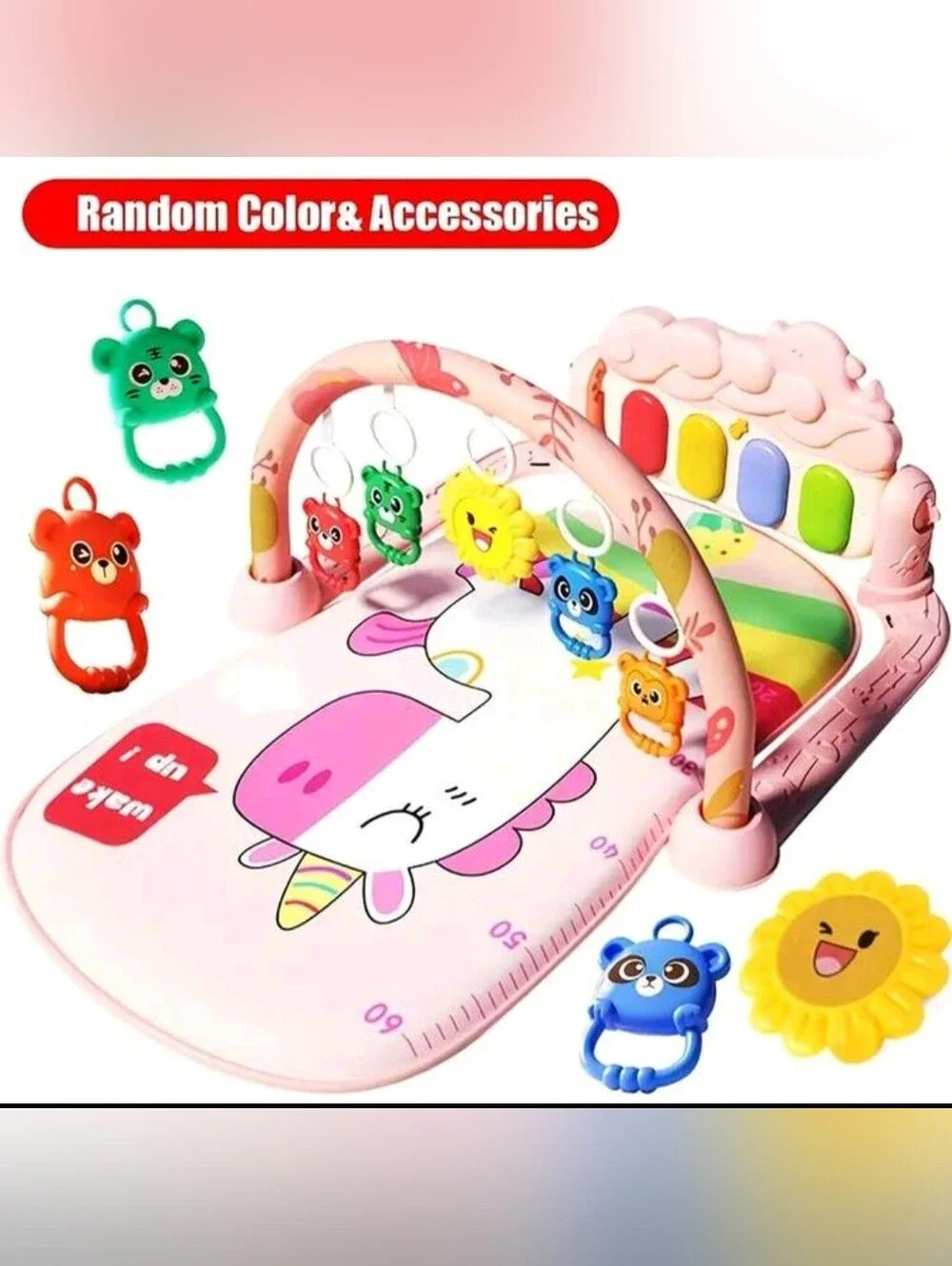 Baby Play Gym Mat with Hanging Toys - Unicorn Pink FIRM PRICE IS $30